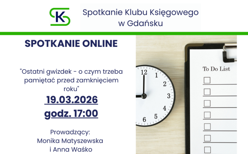Spotkanie online Klubu Księgowego w Gdańsku