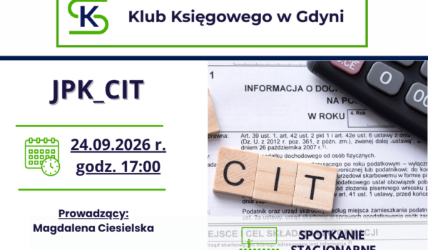 Spotkanie Klubu Księgowego w Gdyni - 24.09.2026 r.