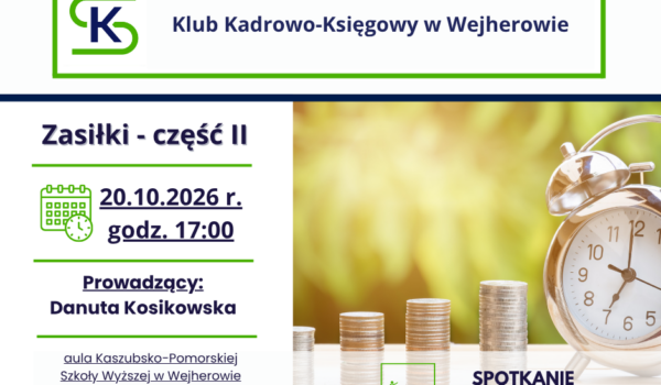 Spotkanie Klubu Kadrowo-Księgowego w Wejherowie - 20.10.2026 r.