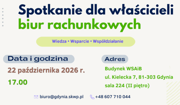 Spotkanie dla właścicieli biur rachunkowych 22.10.2026 r.